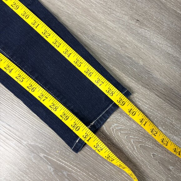 2 BW/U Dark Wash Skinny Jeans Contrast Stitch Stretch Low Rise Size 9 - Picture 11 of 11